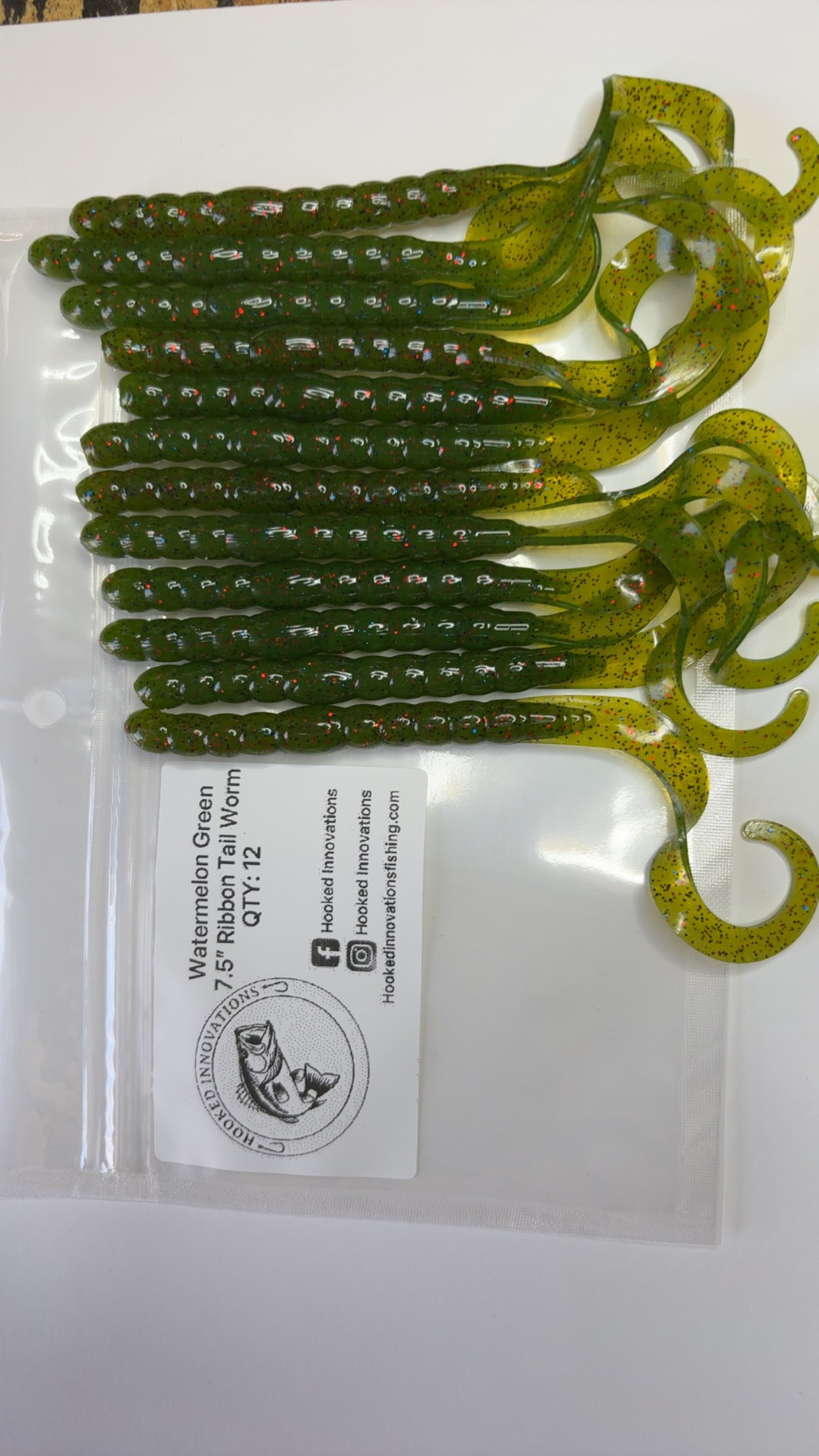 Watermelon Green 7.5 Inch Ribbon Tail